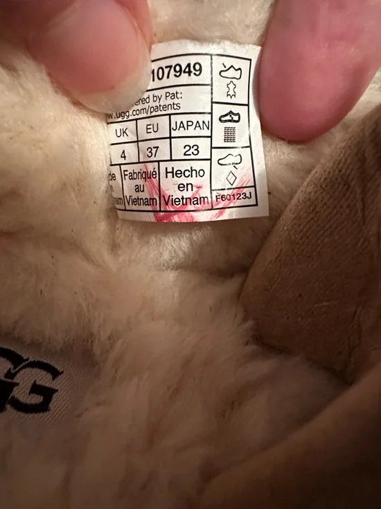 UGG Black Suede Moccasins with Tan Trim - Picture 6 of 8